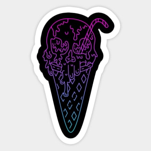 Ice Cream Skull Sticker